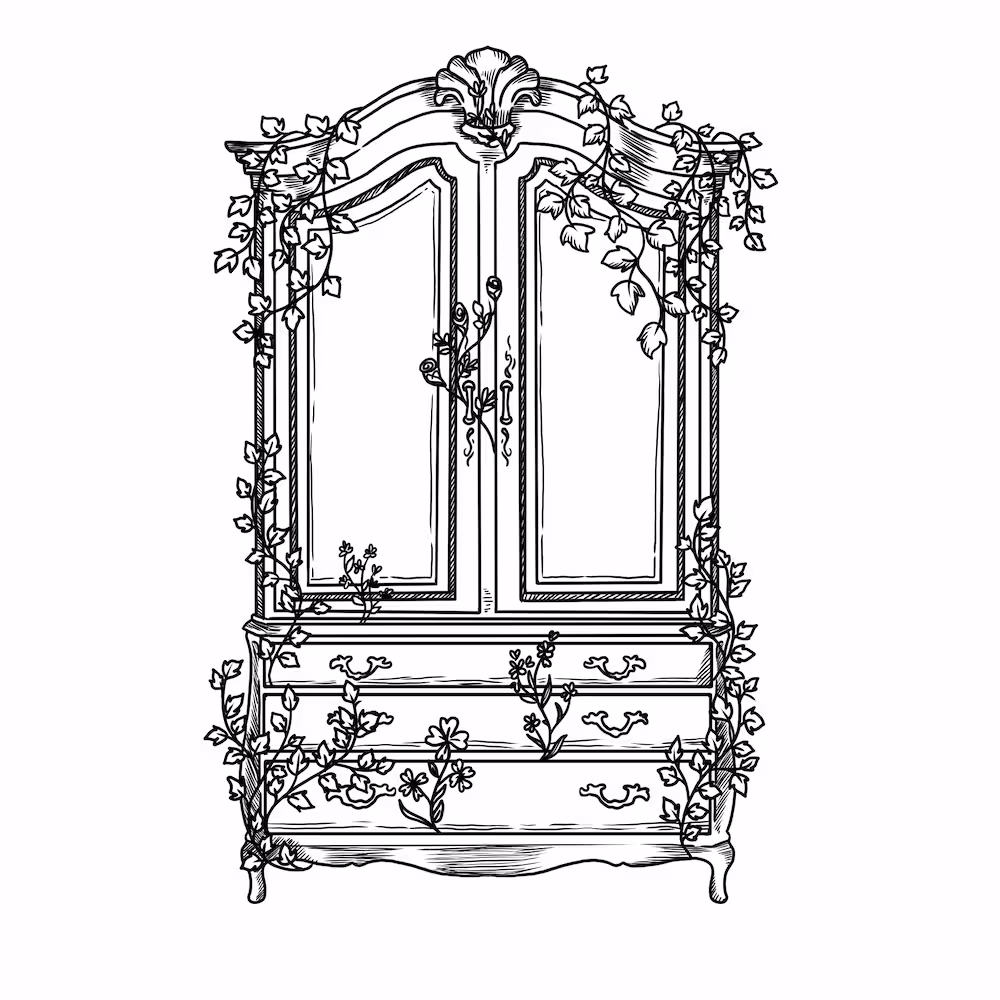 Antique wooden display cabinet