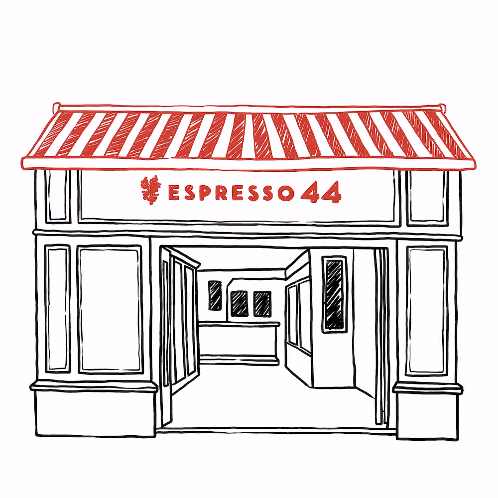 Small coffee shop storefront