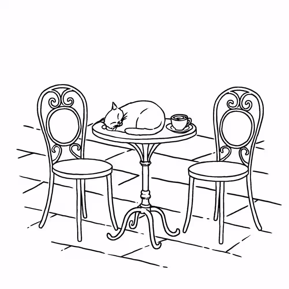 Coffee cup on a café table