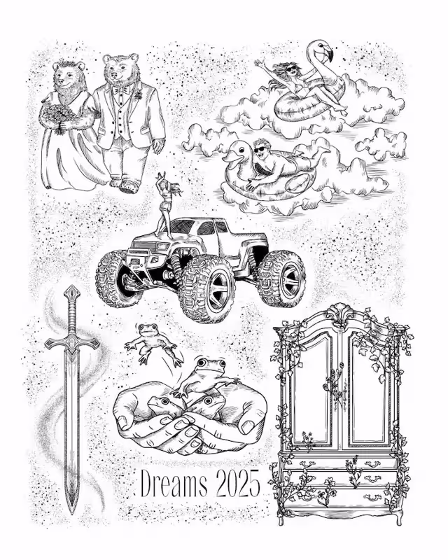 Dream journal collage illustration