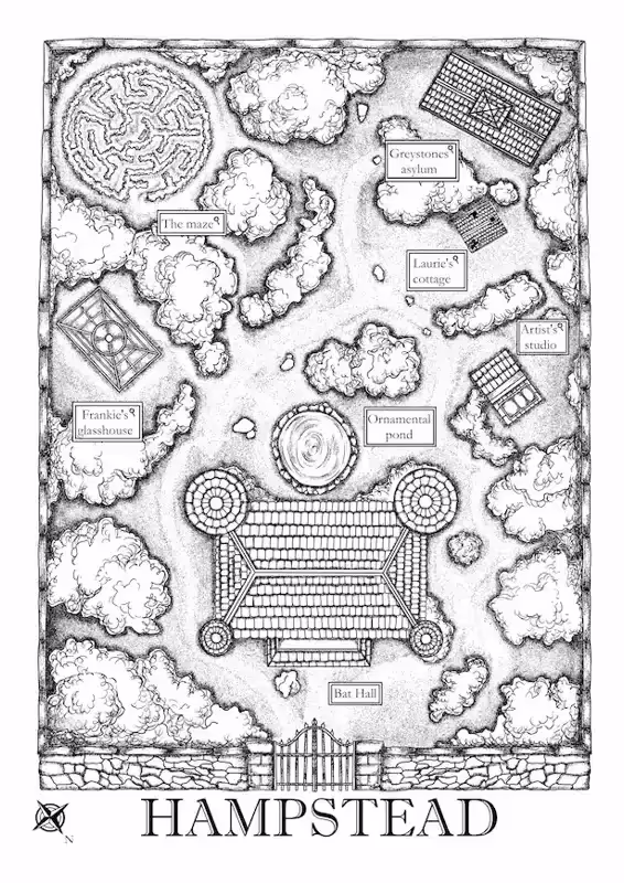 Hand drawn fantasy adventure map
