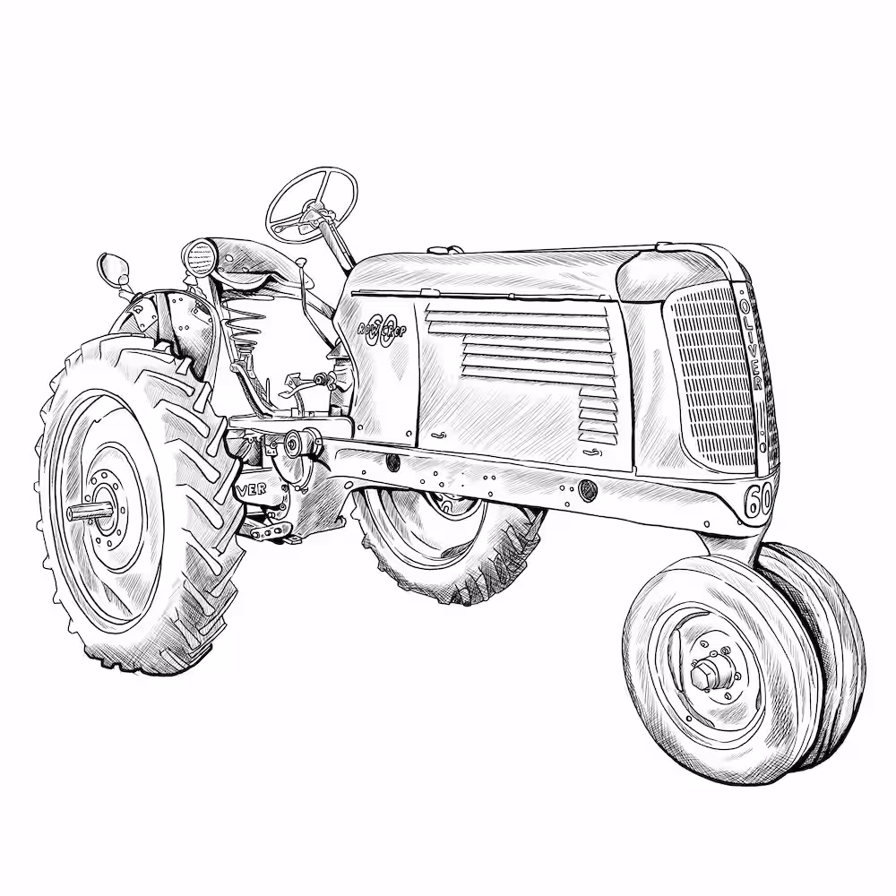 Vintage farm tractor