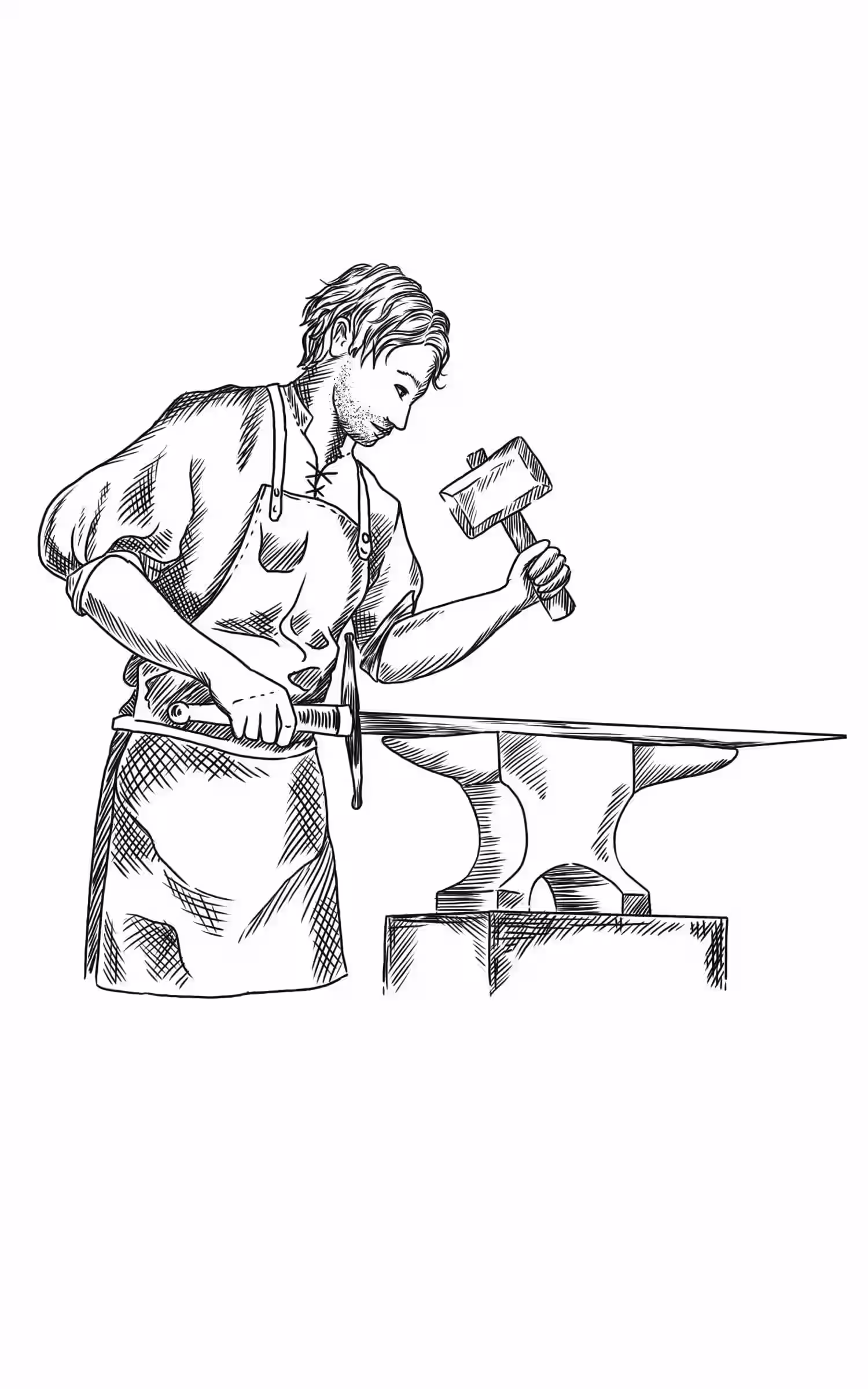 Blacksmith forging metal