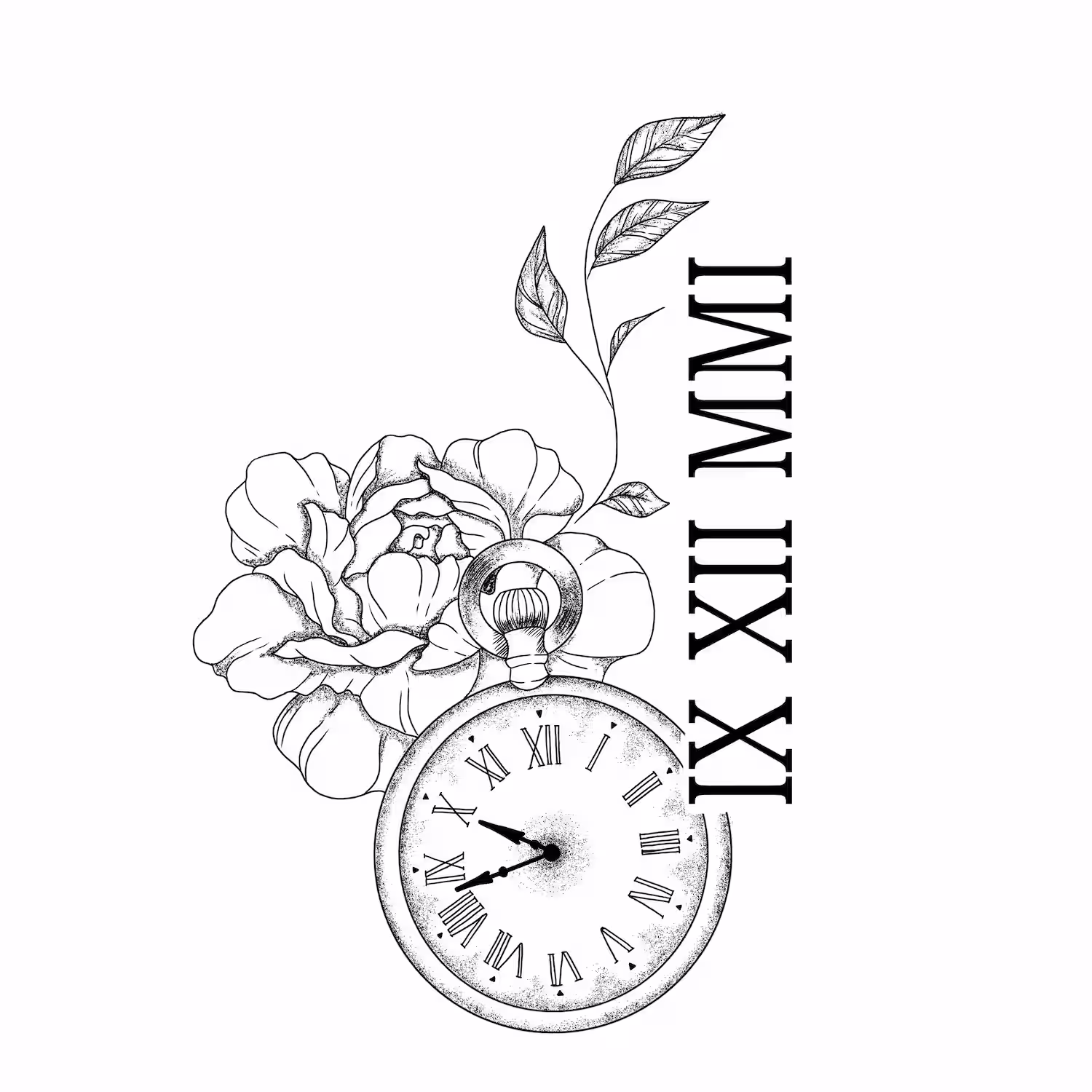 meaningful symbolic tattoo design with illustrative blackwork elements