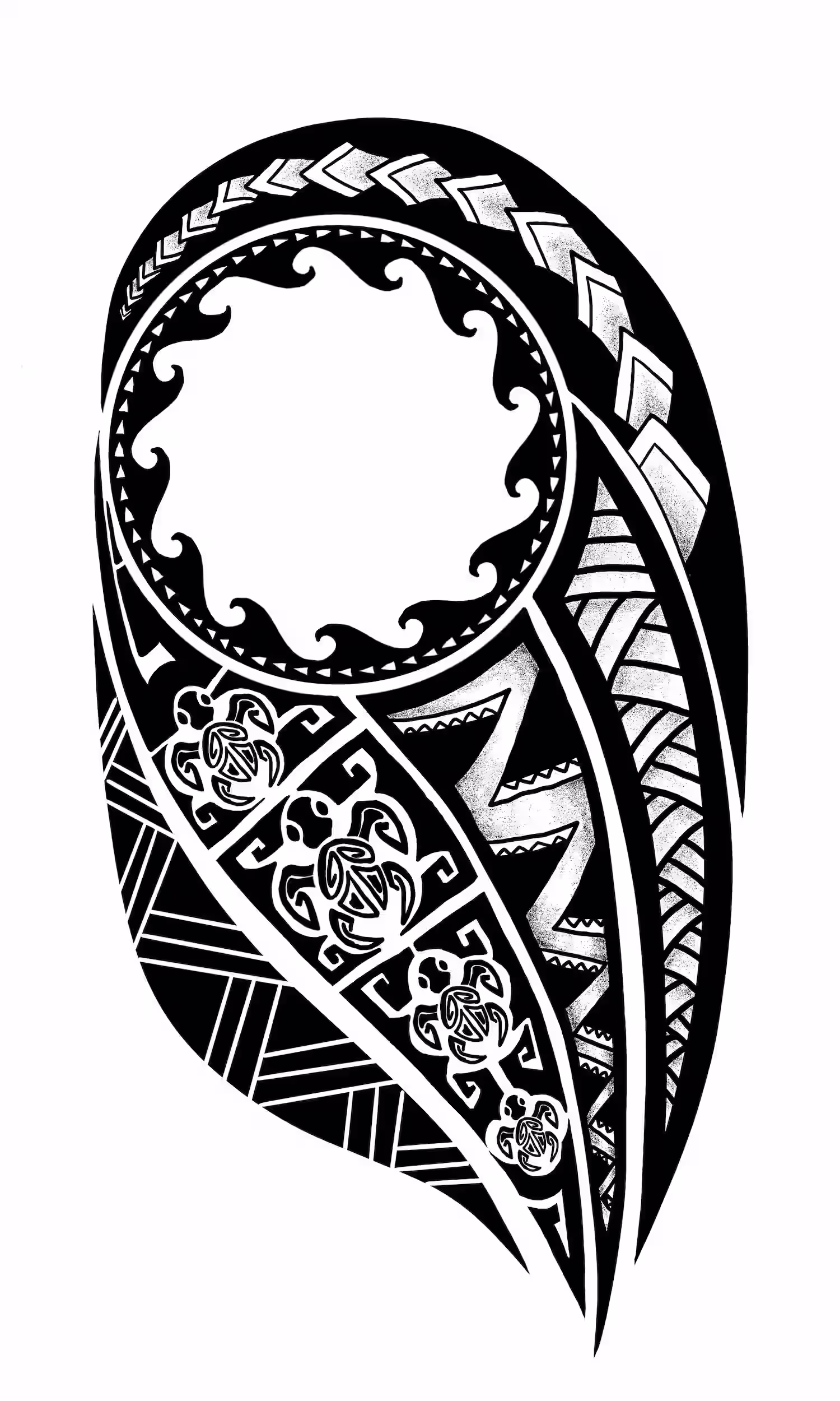personalized tattoo design sketch process with illustrative blackwork artwork